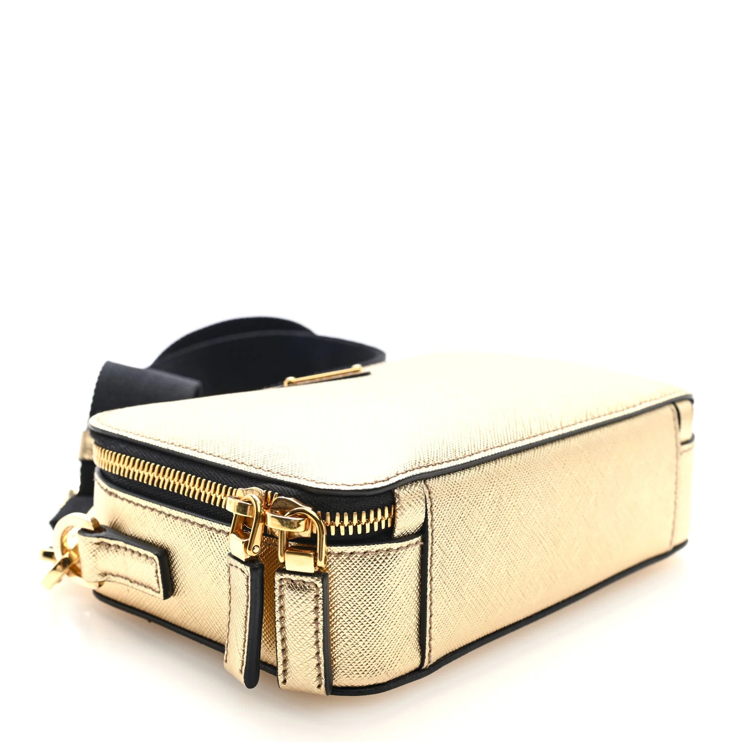Saffiano Travel Small Brique Crossbody Bag Platino - Top Club