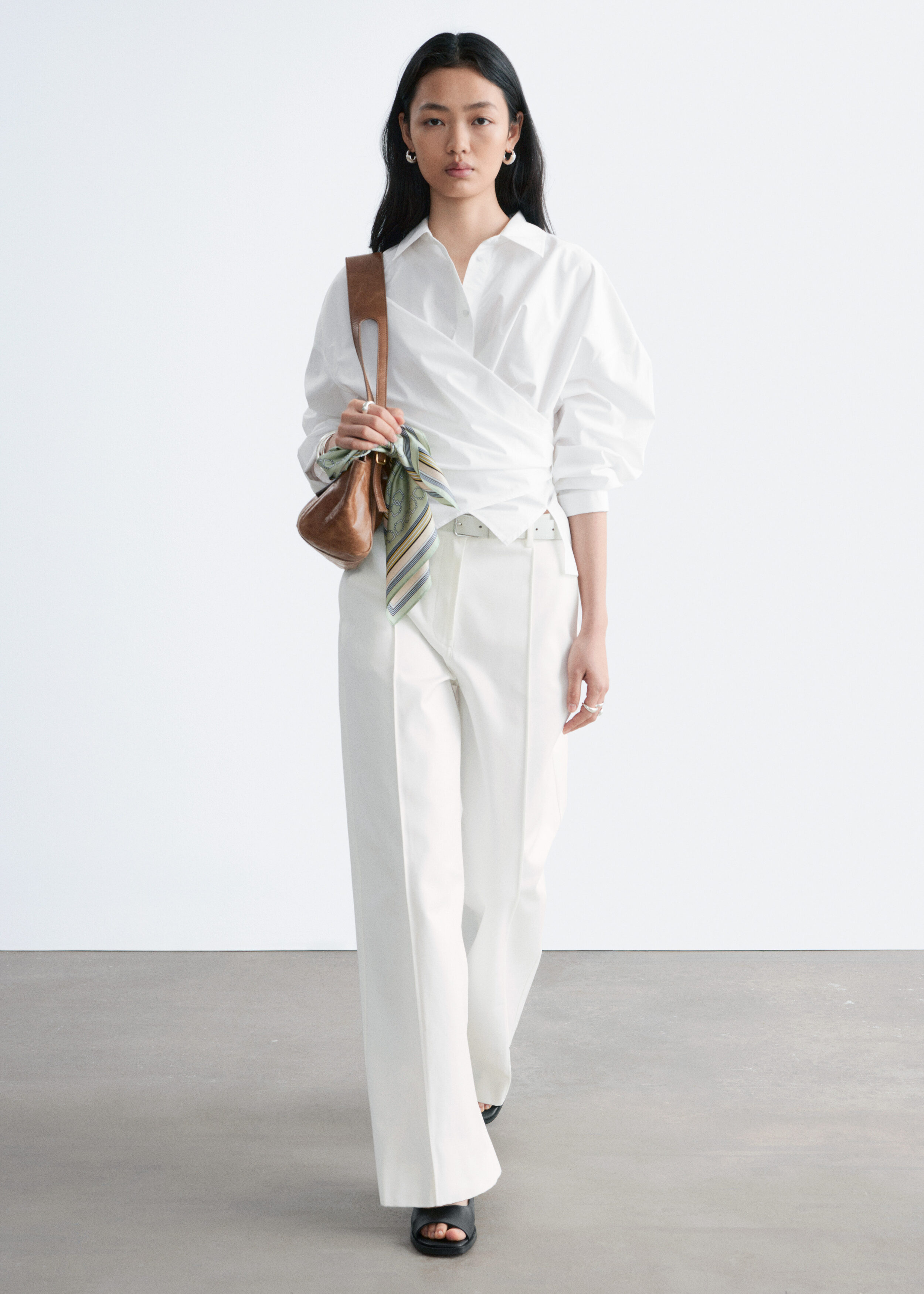 & Other Stories TIE-WAIST COTTON SHIRT