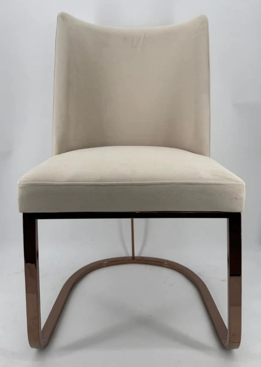 Luxury dining room chair cream / bronze - dining room furniture