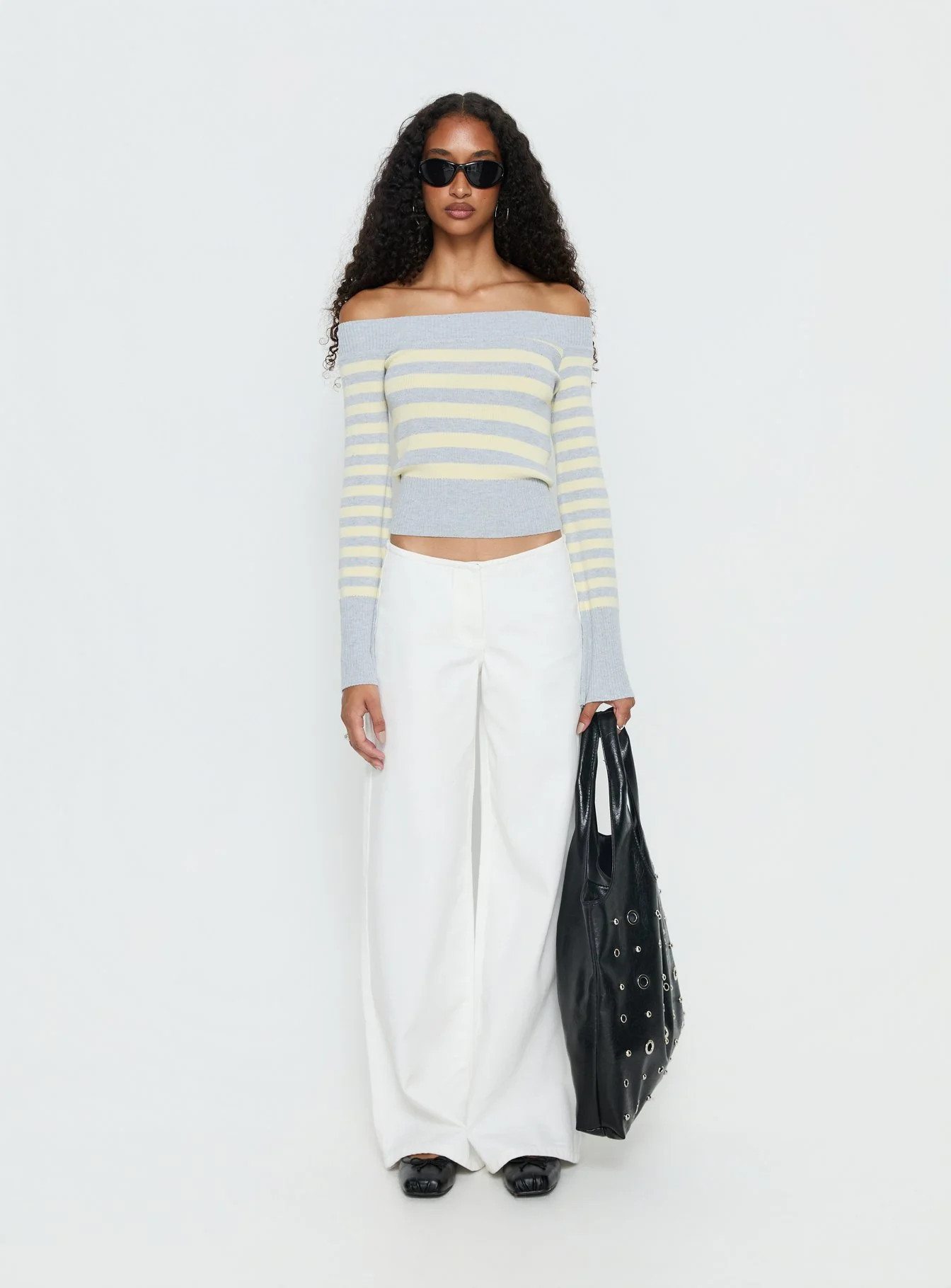 Hereos Mid Rise Baggy Leg Jeans White