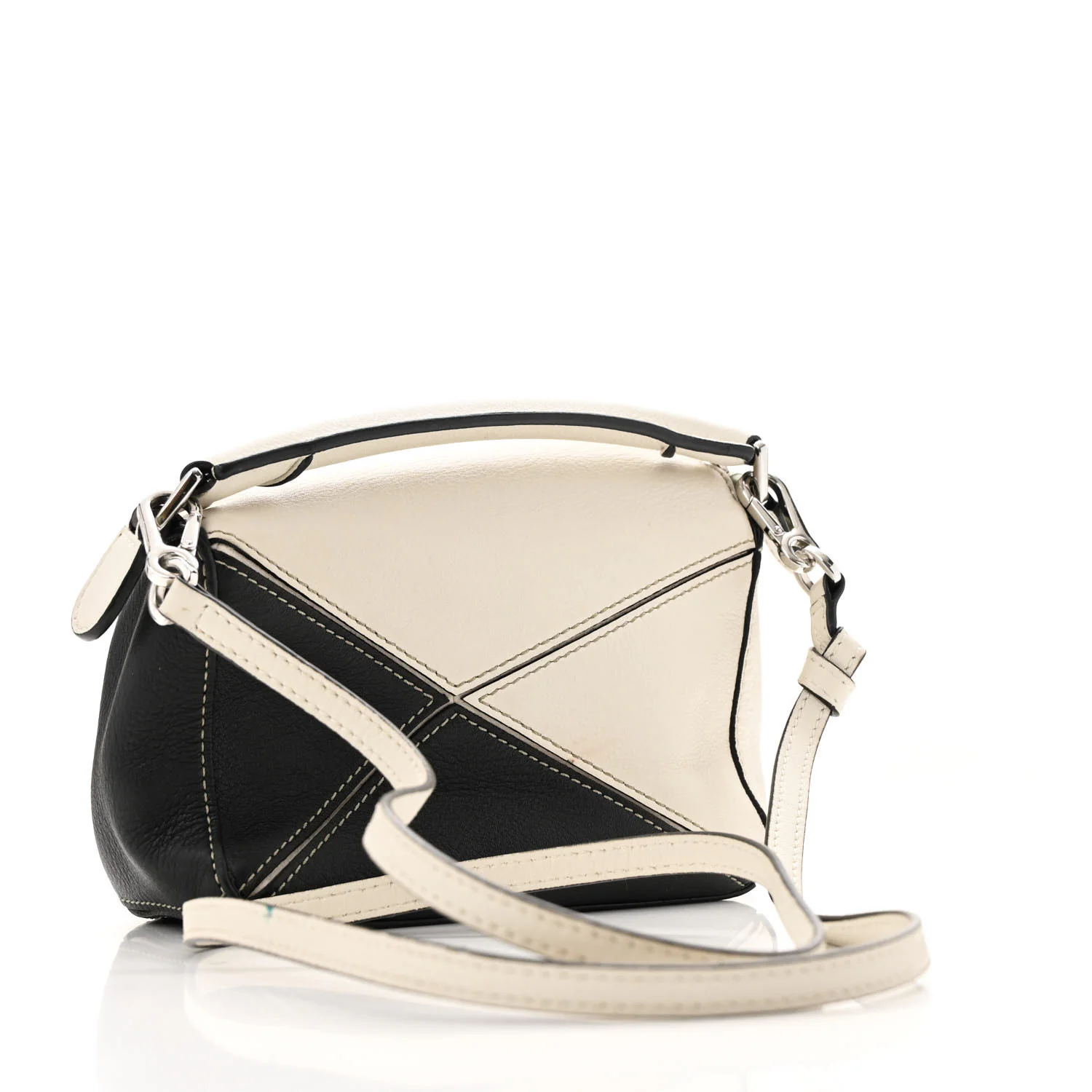 Calfskin Mini Puzzle Bag Soft White Rosemary - Top Club
