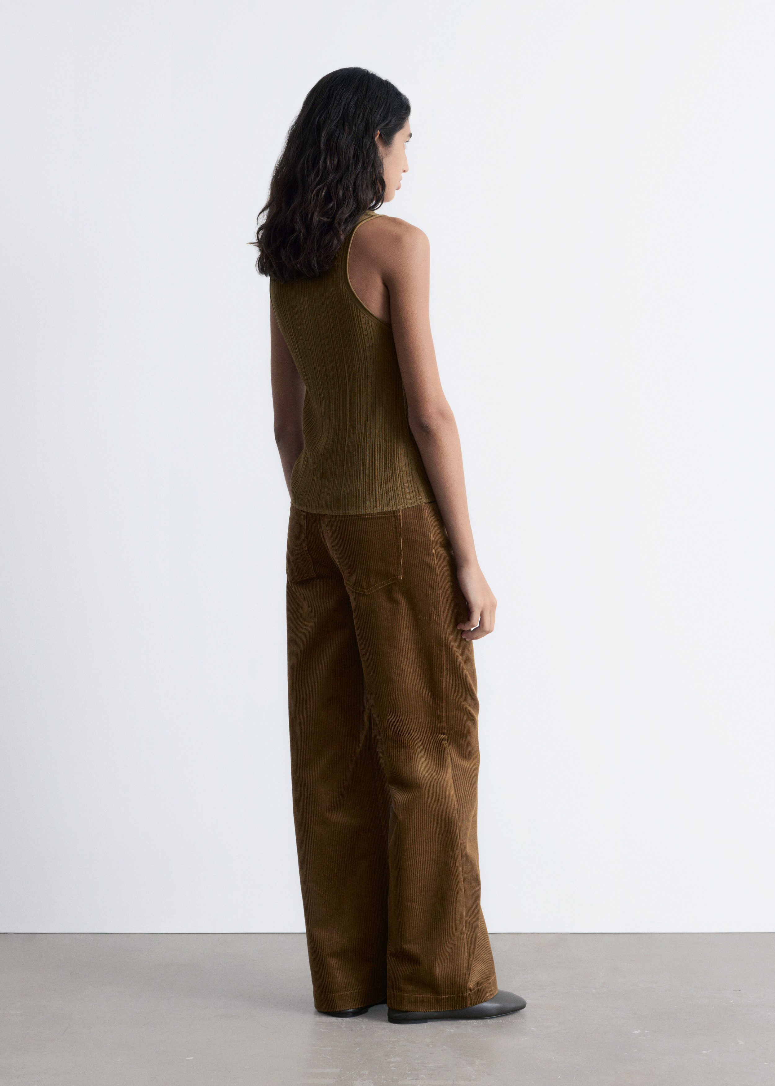 & Other Stories SCOOP-NECK RIB-KNIT TANK TOP