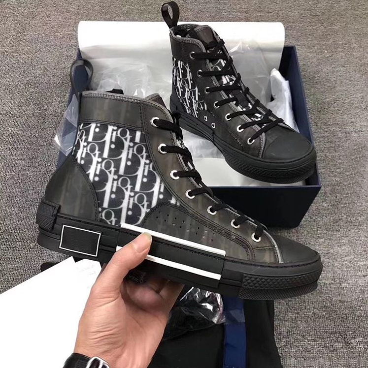 Dior B23 Black Boutique Fashion Skateboard Canvas - Sneaker Replica Workshop