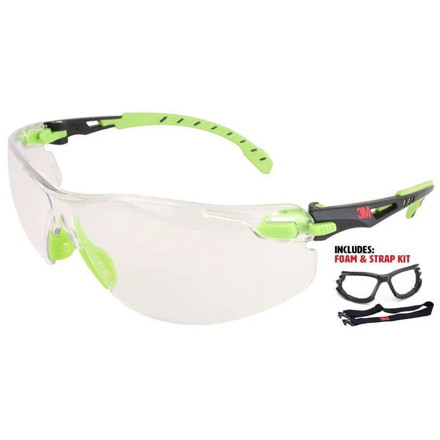 3M Solus Safety Glasses Green with Foam Kit and Clear Anti-Fog Lens - Alvarez Pro Painting LLC