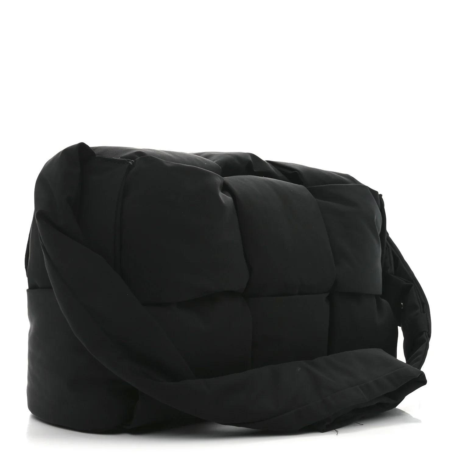 Nylon Intrecciato Padded Tech Maxi Cassette Bag Black - Top Club