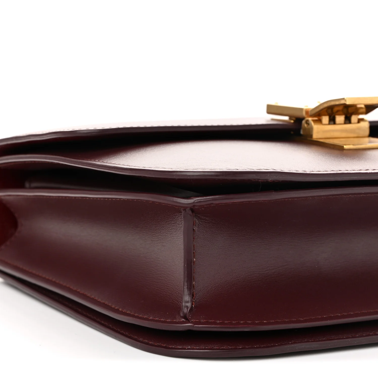 Box Calfskin Medium Classic Box Flap Bag Burgundy - Top Club