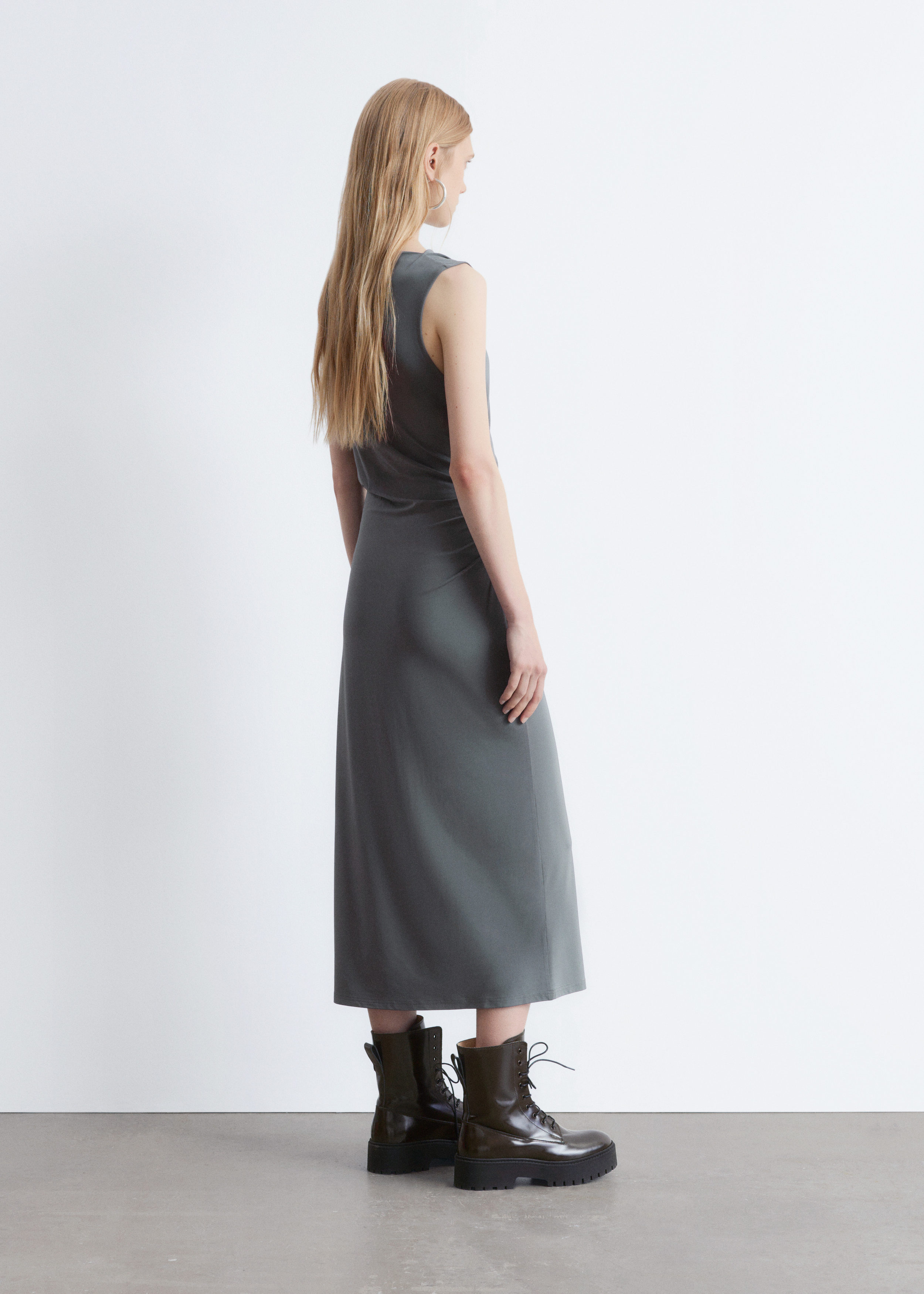 & Other Stories SLEEVELESS DRAPED MIDI DRESS