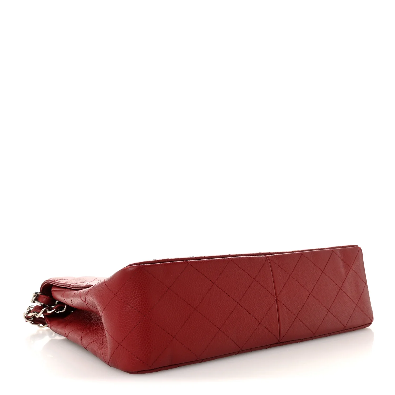 Caviar Quilted Jumbo Single Flap Dark Red - Top Club