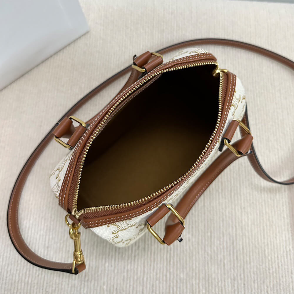 CELINE Small Boston IN Triomphe Canvas and calfskin - Top Club