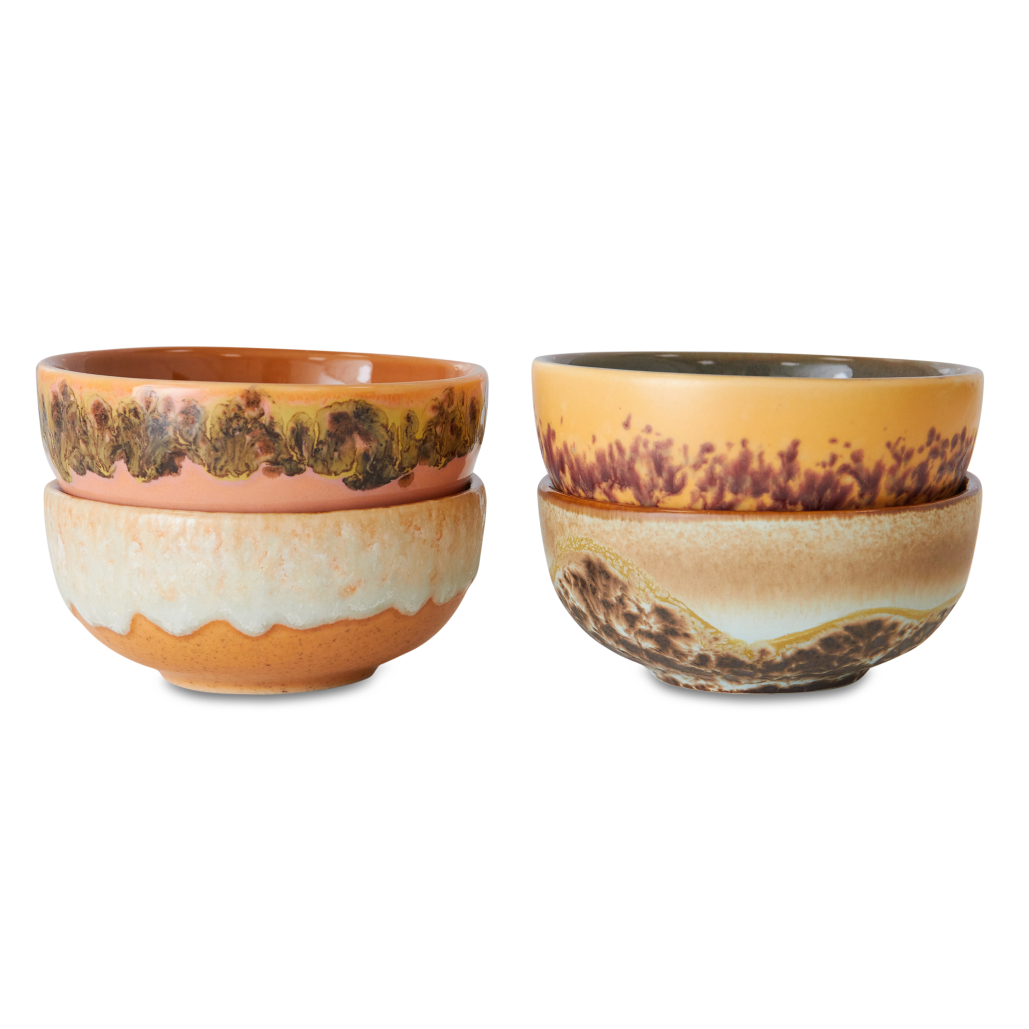 Servies 70's Ceramics XS schaaltje marine - set van 4