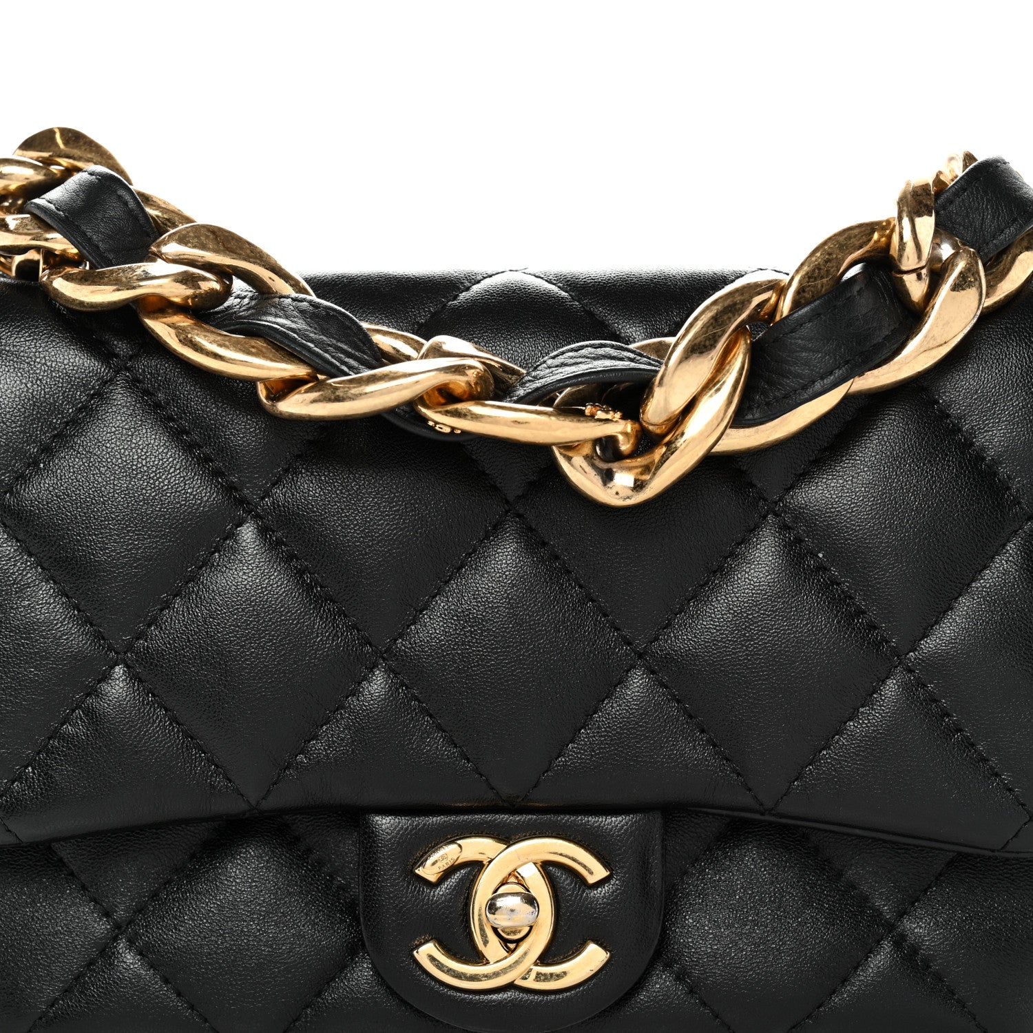 Lambskin Quilted Small Funky Town Flap Black - Top Club