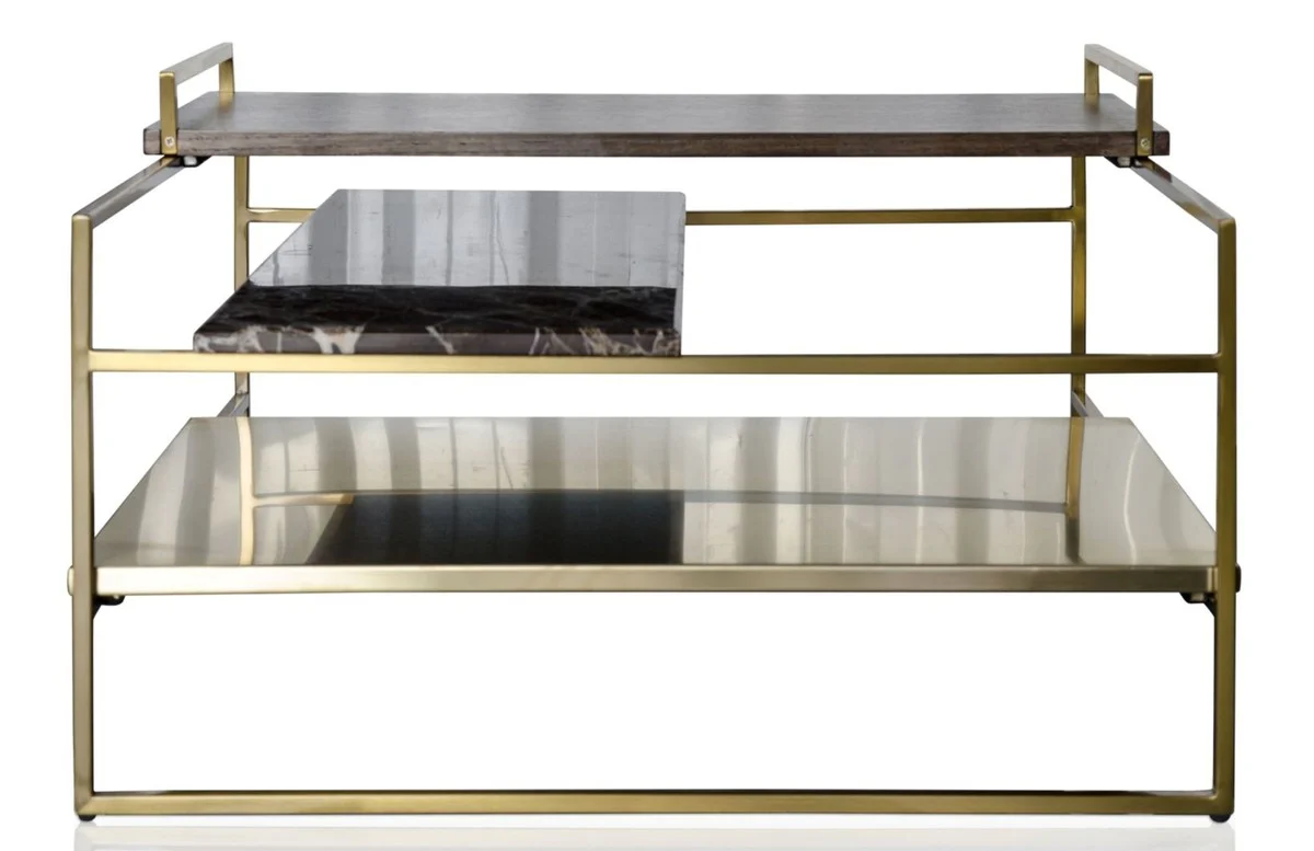 Luxury coffee table gold 60 x 60 x H. 36.5 cm - designer living room table
