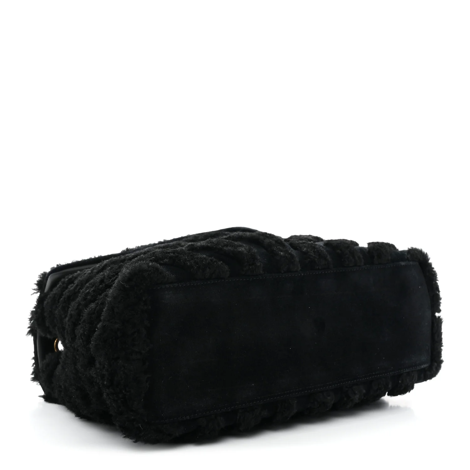 Shearling Y Quilted Monogram Medium Loulou Chain Satchel Black - Top Club
