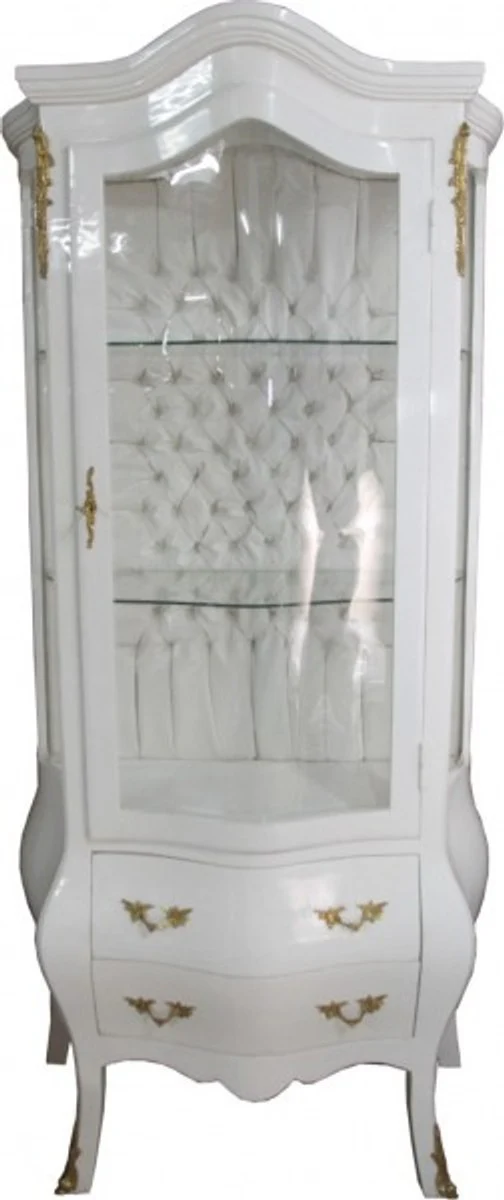 Baroque glass showcase white / gold - showcase cabinet