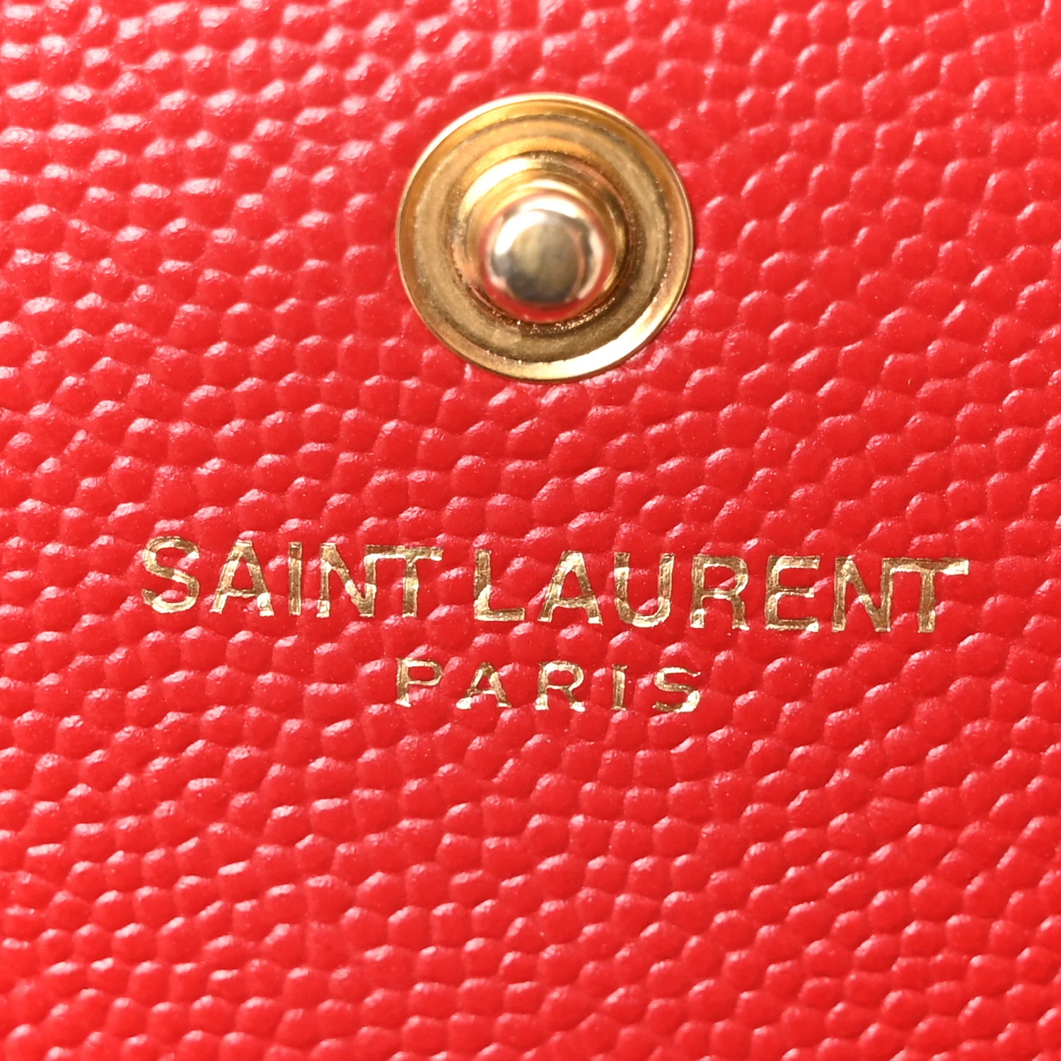 Grain De Poudre Matelasse Chevron Monogram Chain Wallet Red - Top Club