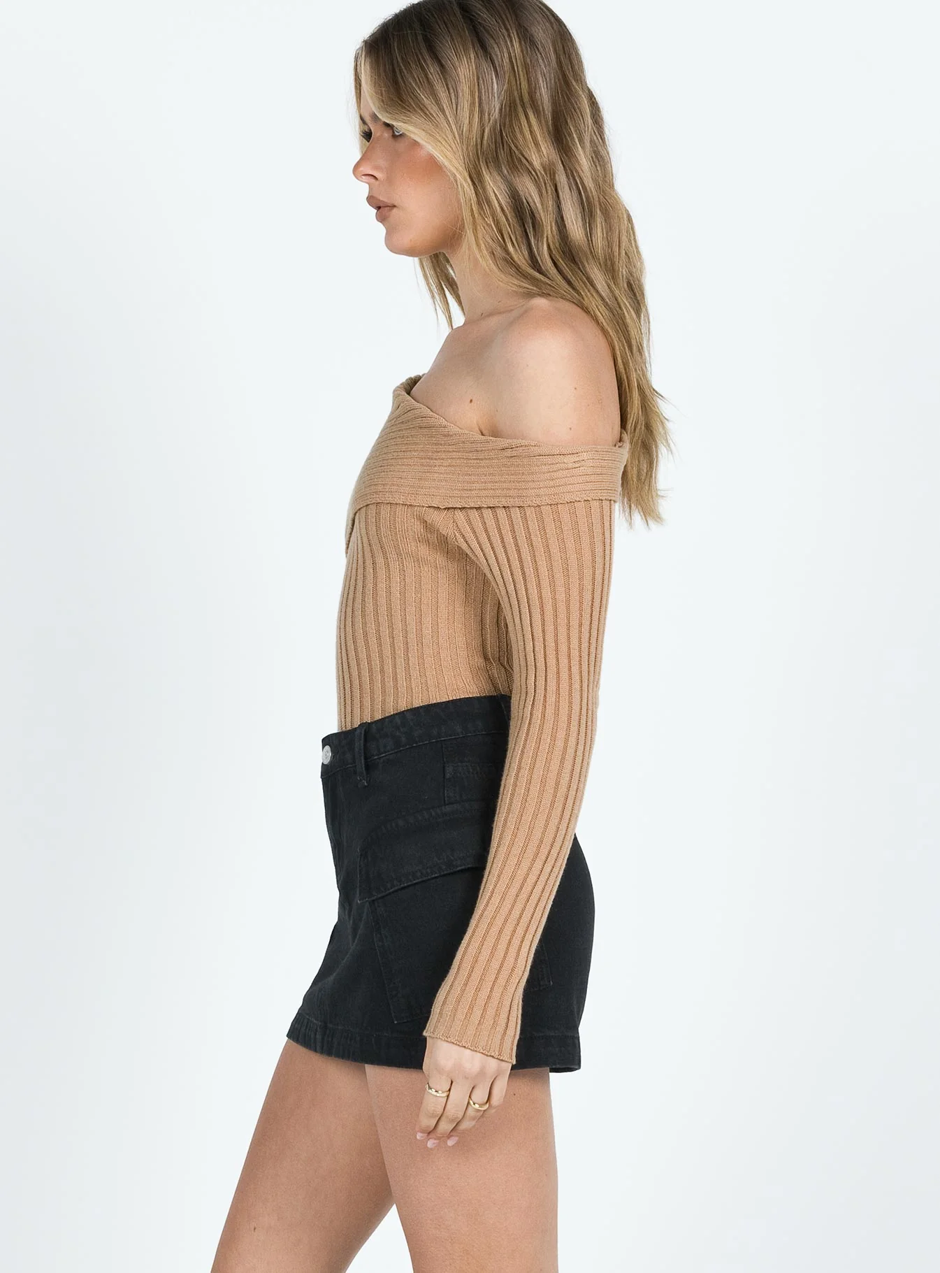 Zakai Cargo Mini Skirt Black Denim