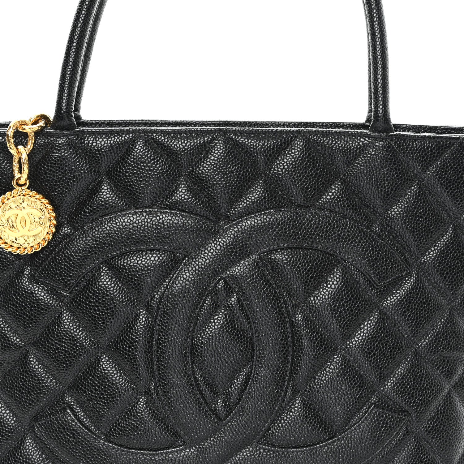 Caviar Quilted Medallion Tote Black - Top Club