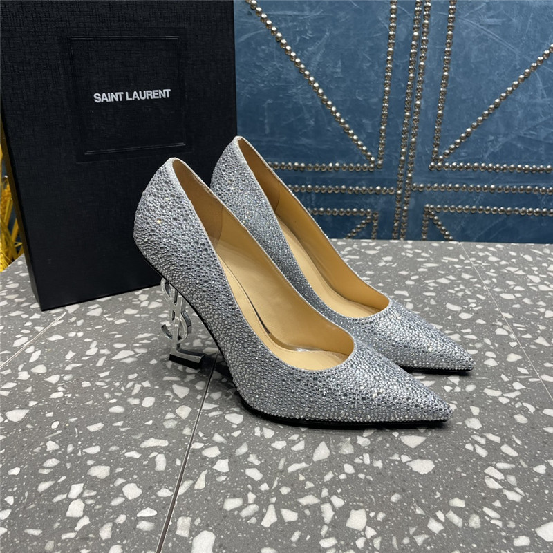 YSL rhinestone high heel classic logo letter high heel sandals - Sneaker Replica Workshop