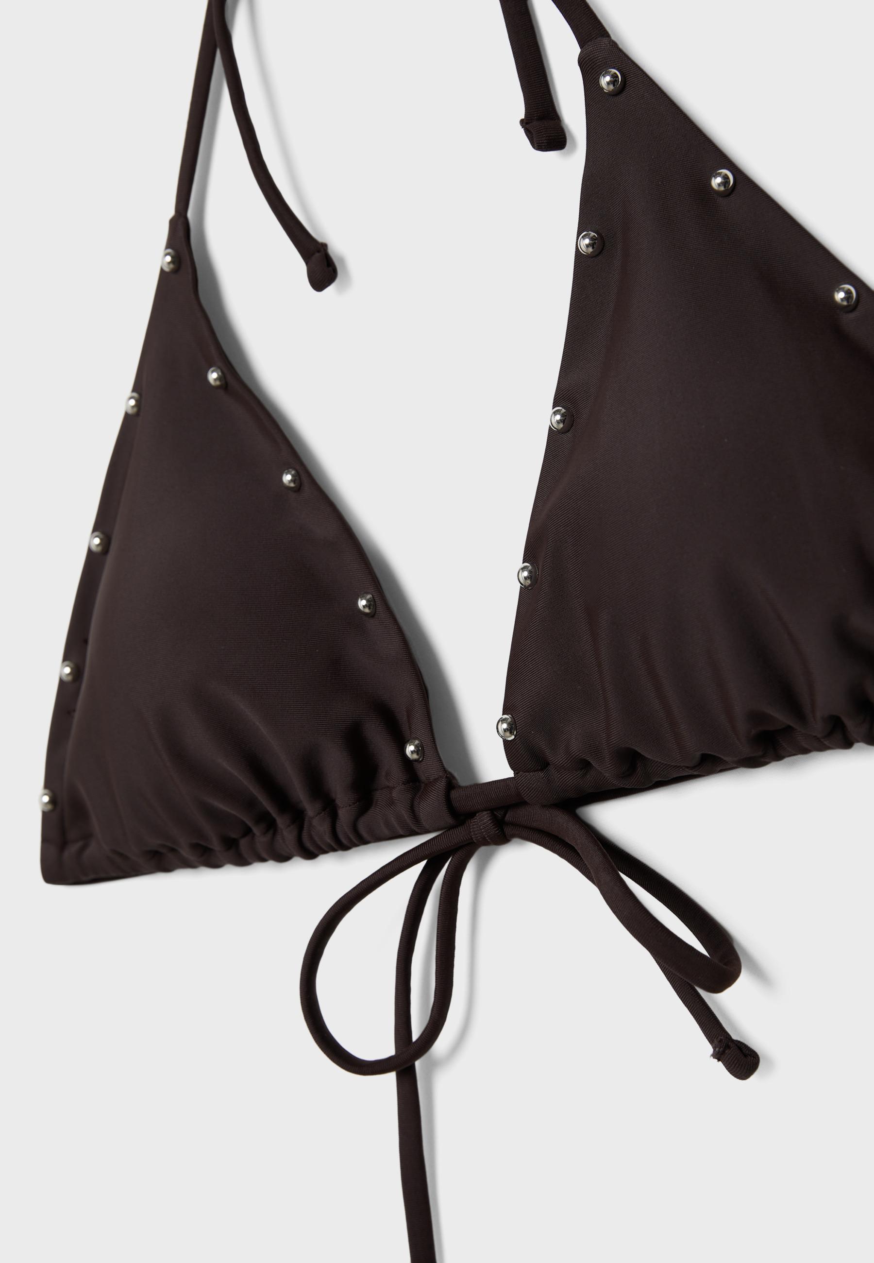 STUDDED TRIANGLE BIKINI TOP