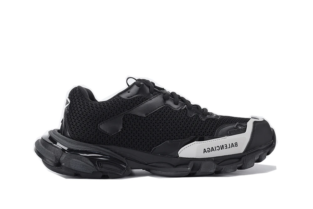 BALENCIAGA TRIPLE-S BLACK (WHITE LOGO) - Sneaker Replica Workshop