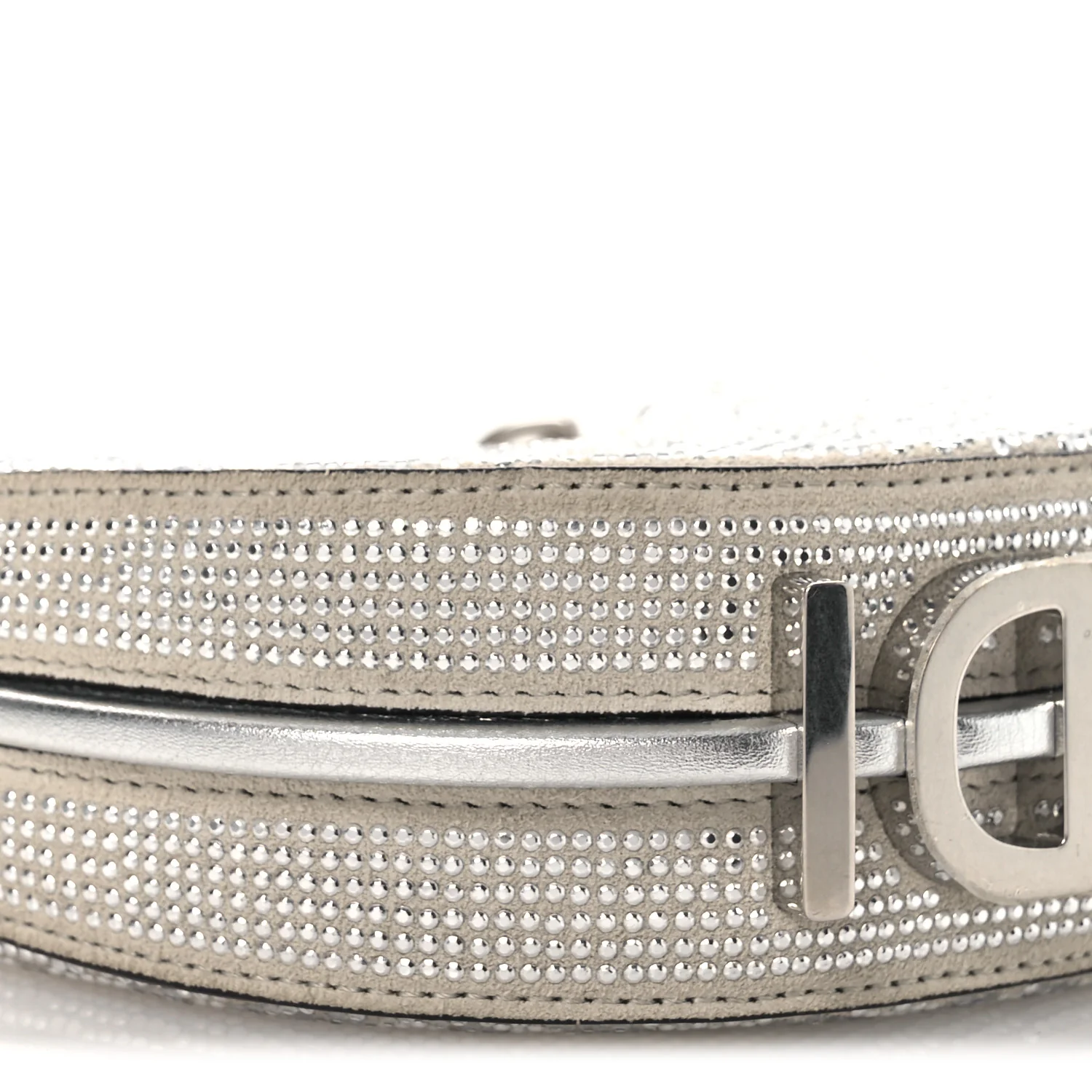 Crystal Vitello Laminato Suede FF Nano Fendigraphy Hobo Charm Grey - Top Club