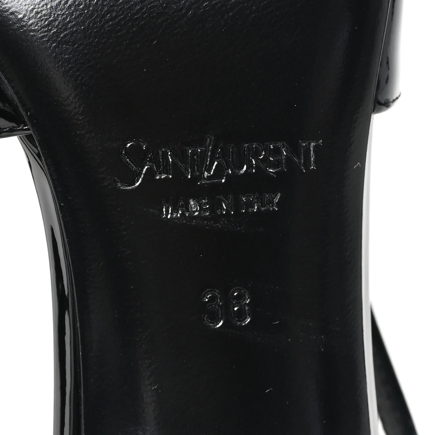 Patent Calfskin Jacqueline 75 Slingback Pumps 38 Black - Top Club