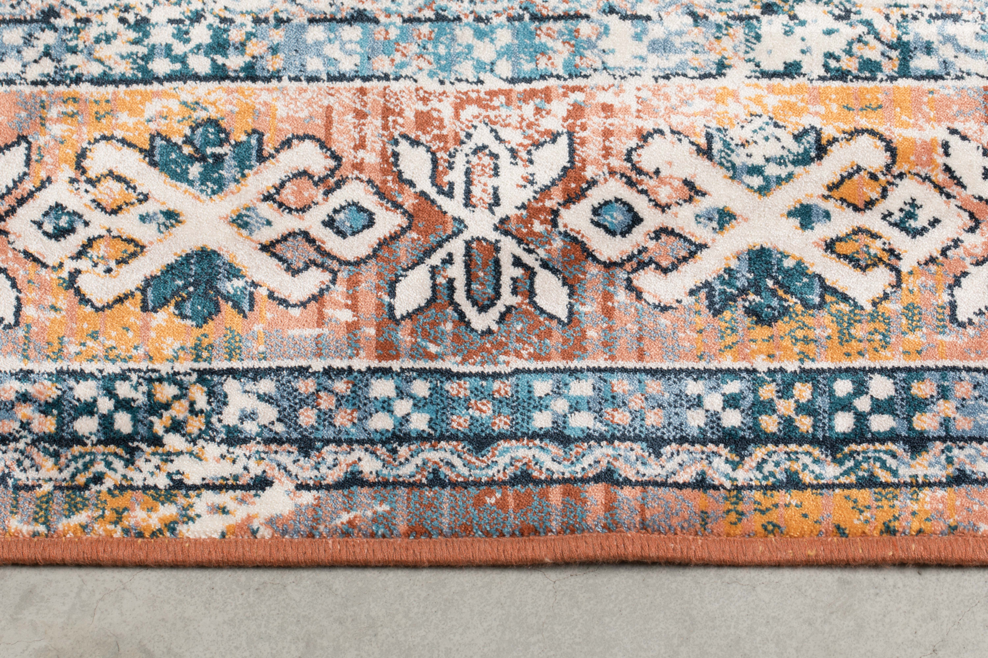 Vloerkleed Mahal 200x300 blauw/terra