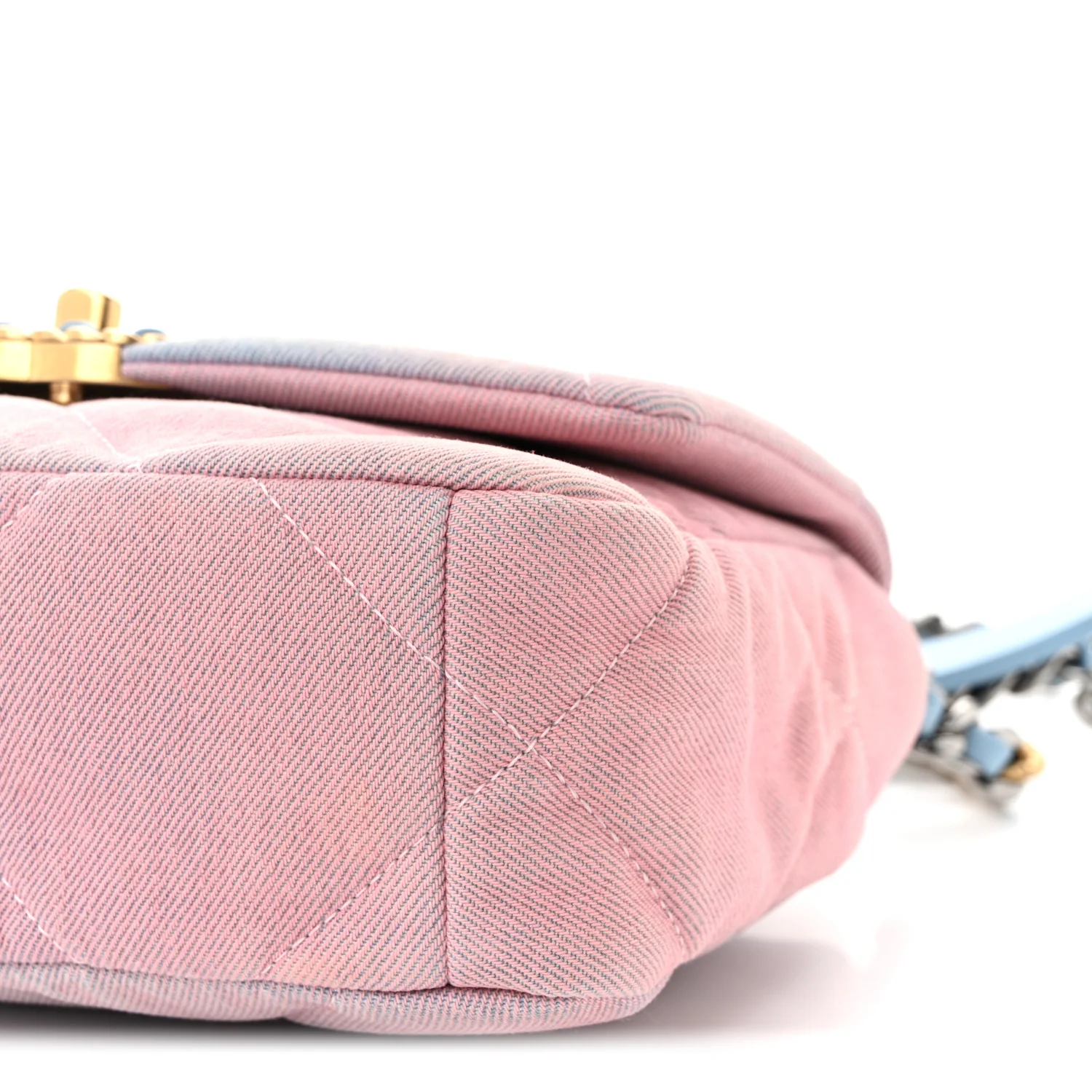 Denim Quilted Medium Chanel 19 Flap Blue Pink - Top Club