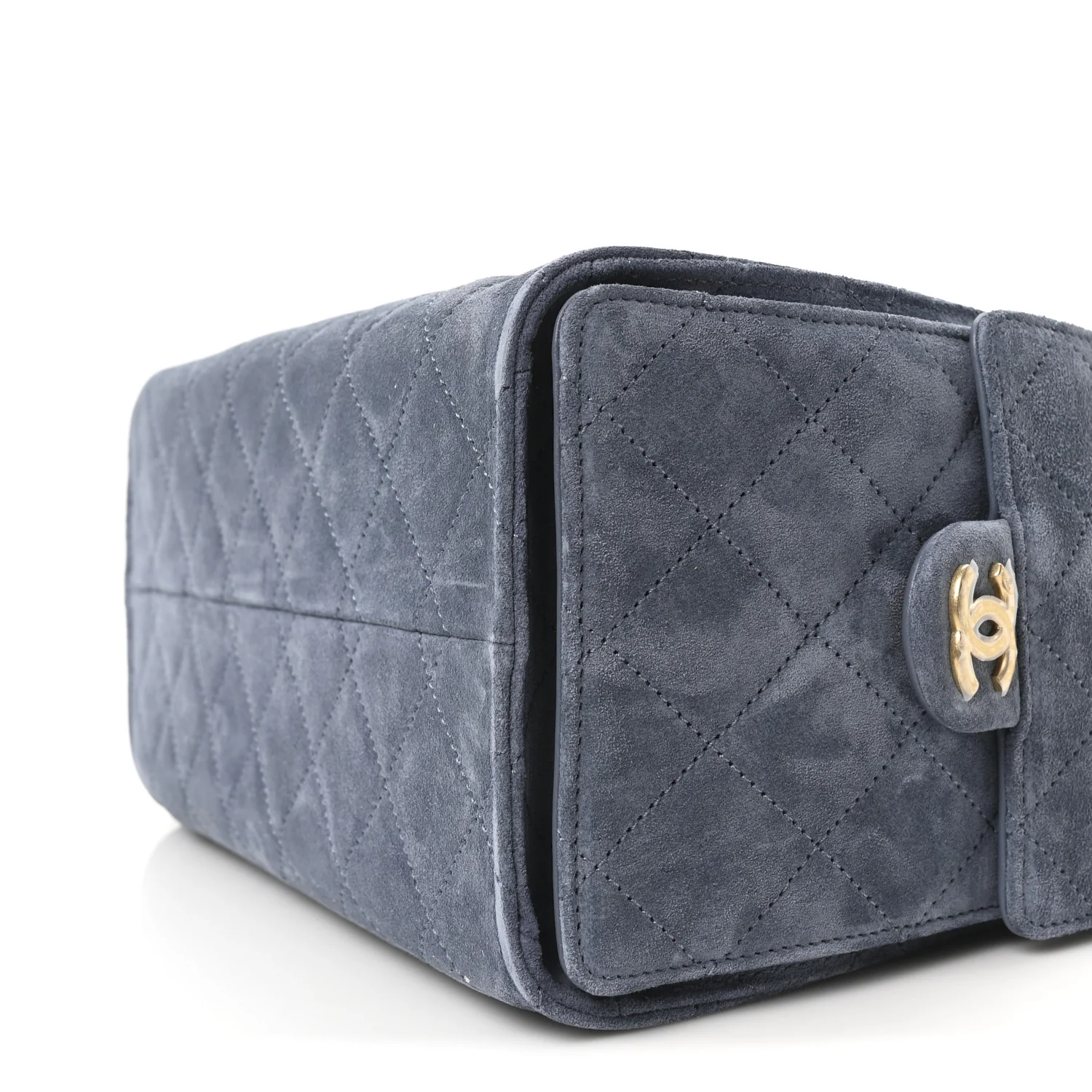 Suede Quilted Small Chanel 25 Handbag Blue - Top Club