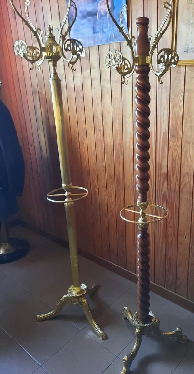Luxury Baroque coat stand brown / gold H. 177 cm - Baroque clothes stand - Wardrobe furniture in Baroque style - Baroque furniture - Baroque interior - Luxury quality - Made in Italy