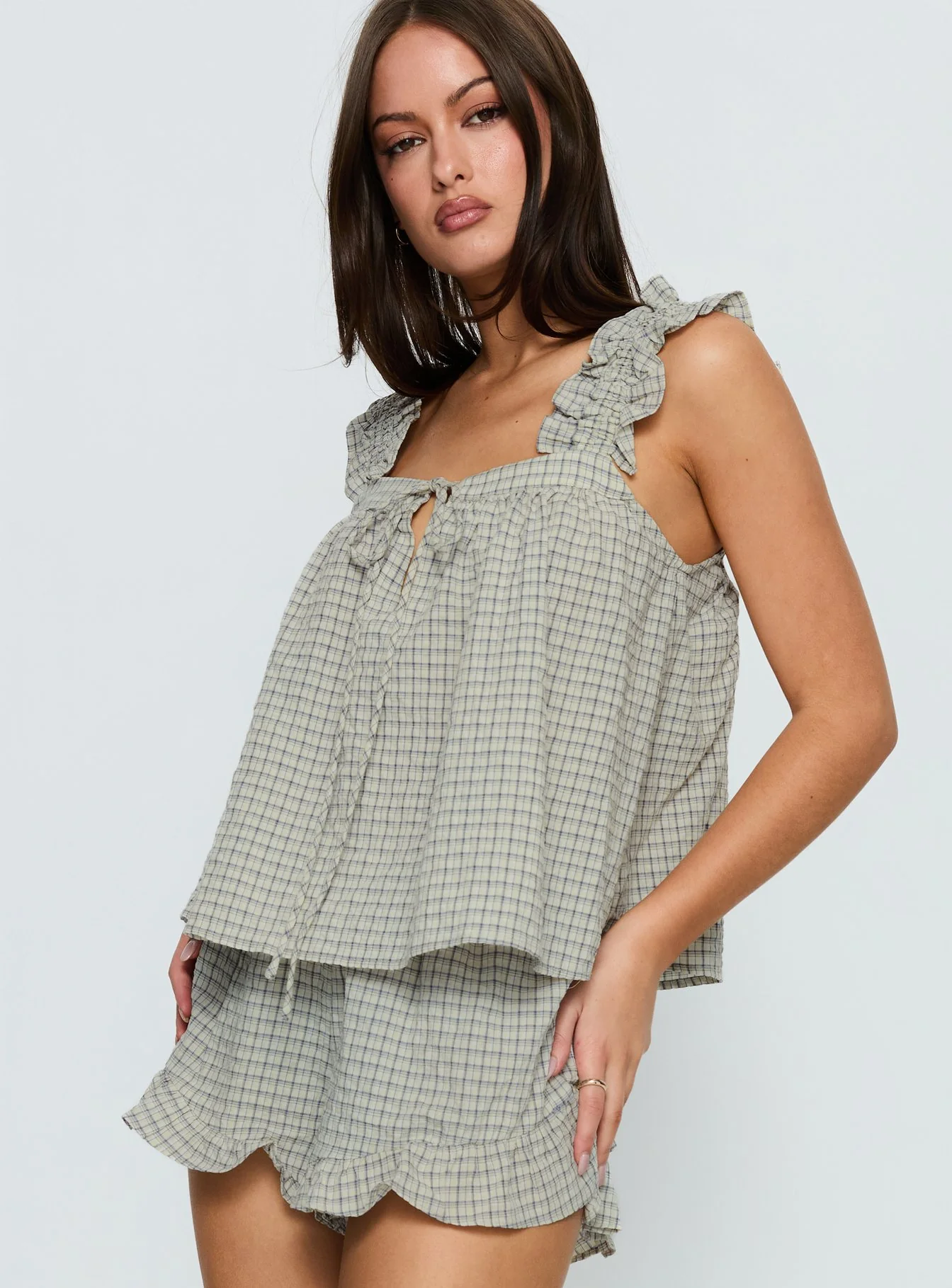 Santabelle Frill Top Check