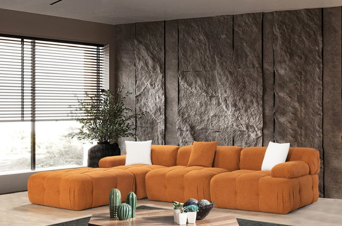 Luxury living room sofa brown 300 x 200 x H. 70 cm - Modular 4-piece corner sofa - Hotel sofa - Living room furniture - Hotel furniture - Luxury furniture