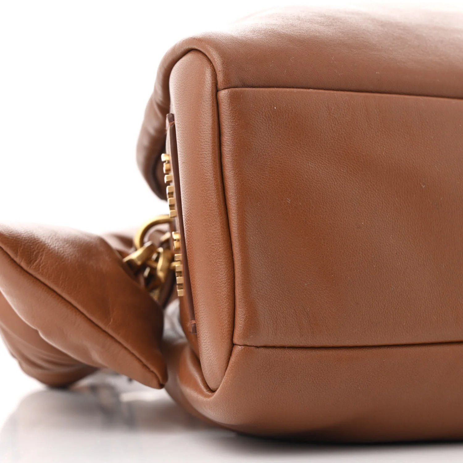 Nappa Knot Top Handle Shoulder Bag Cognac - Top Club