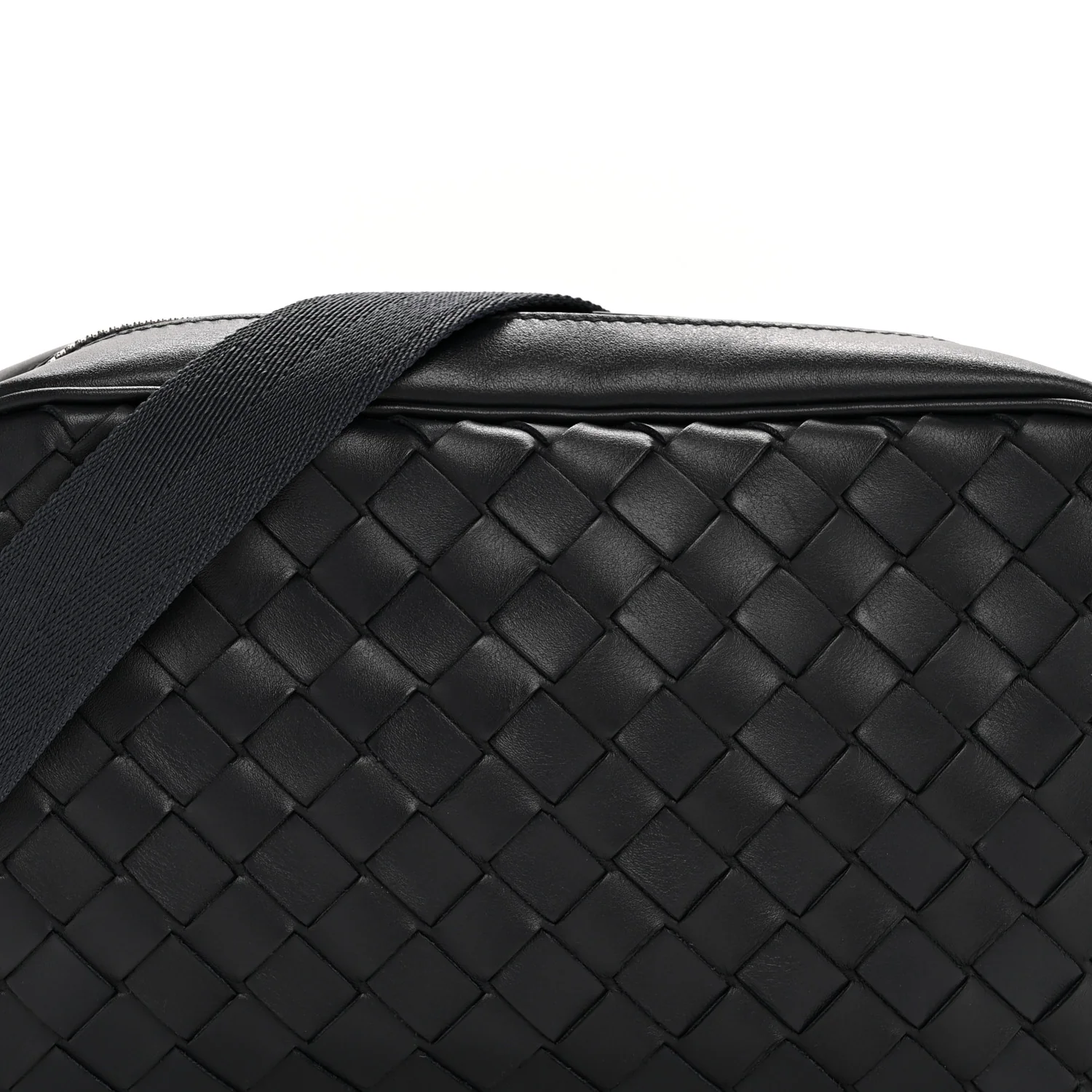 Calfskin Intrecciato Small Camera Bag Navy - Top Club