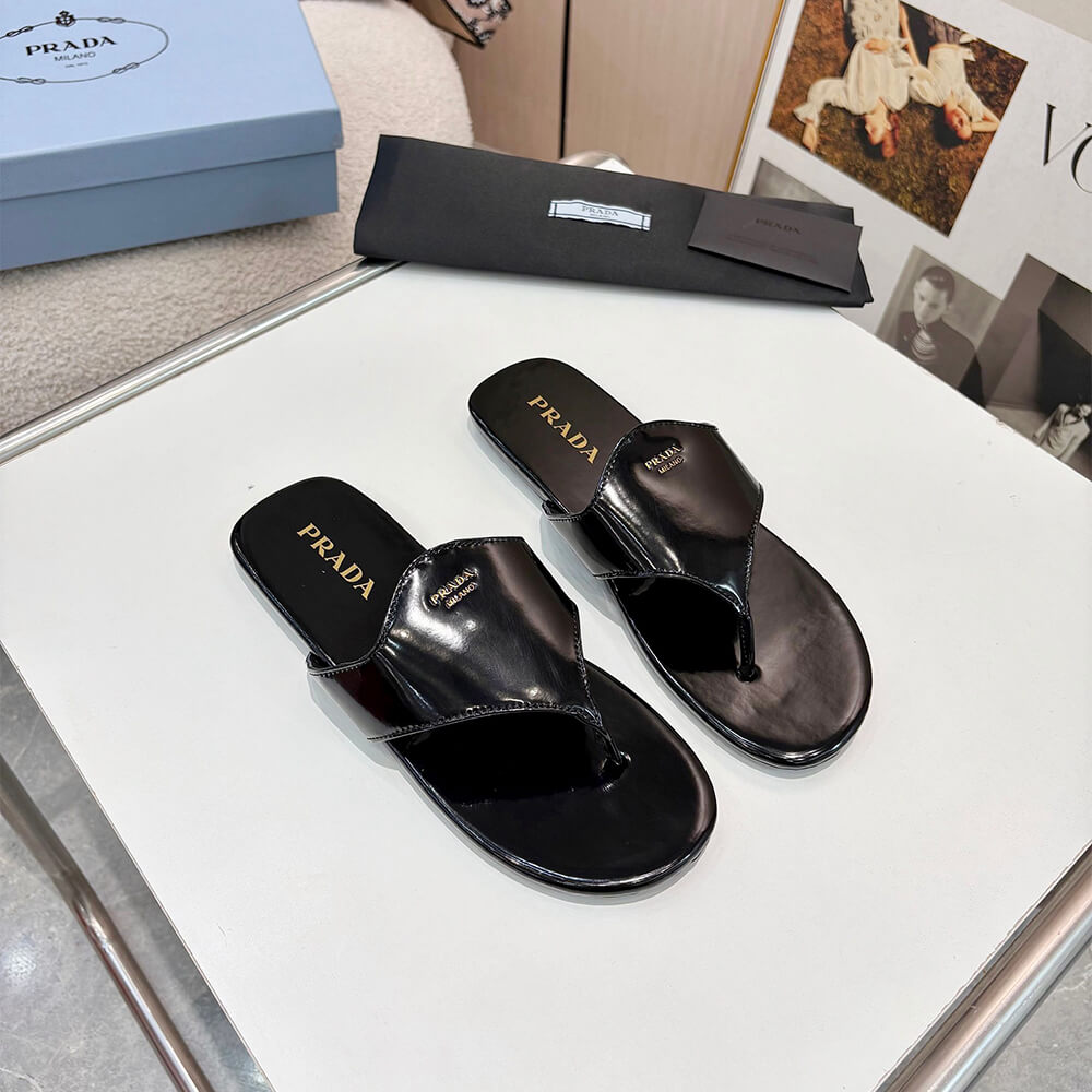Prada Brushed leather thong sandals - Top Club