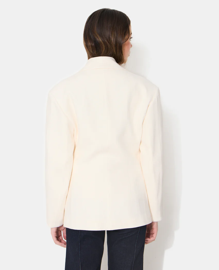 Pimkie Veste blazer long et cintré en tissu effet lin