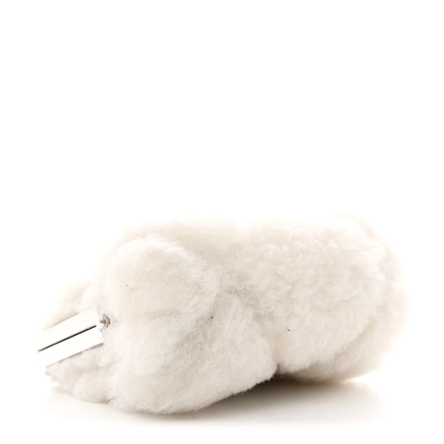 Shearling Sheepskin Lambskin Quilted Clutch With Chain White - Top Club