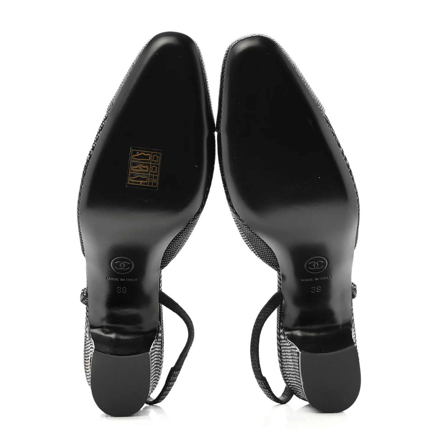 Suede Kidskin Cap Toe CC Slingback Pumps 39 Black - Top Club