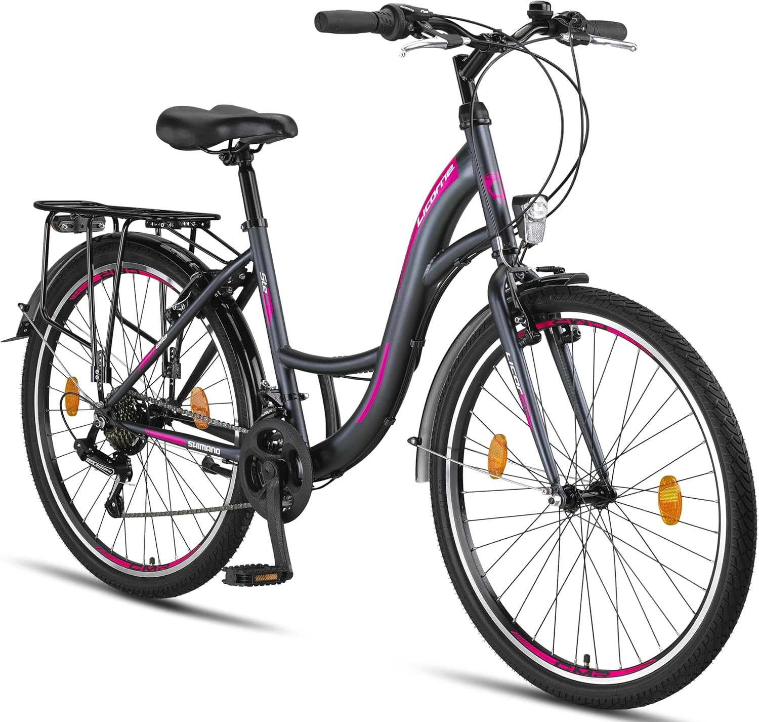 Licorne Bike Stella Premium City Bike da 20,24,26, 28 pollici, per ragazze, ragazzi, uomini e donne, cambio a 21 marce (6 marce a 20 pollici)