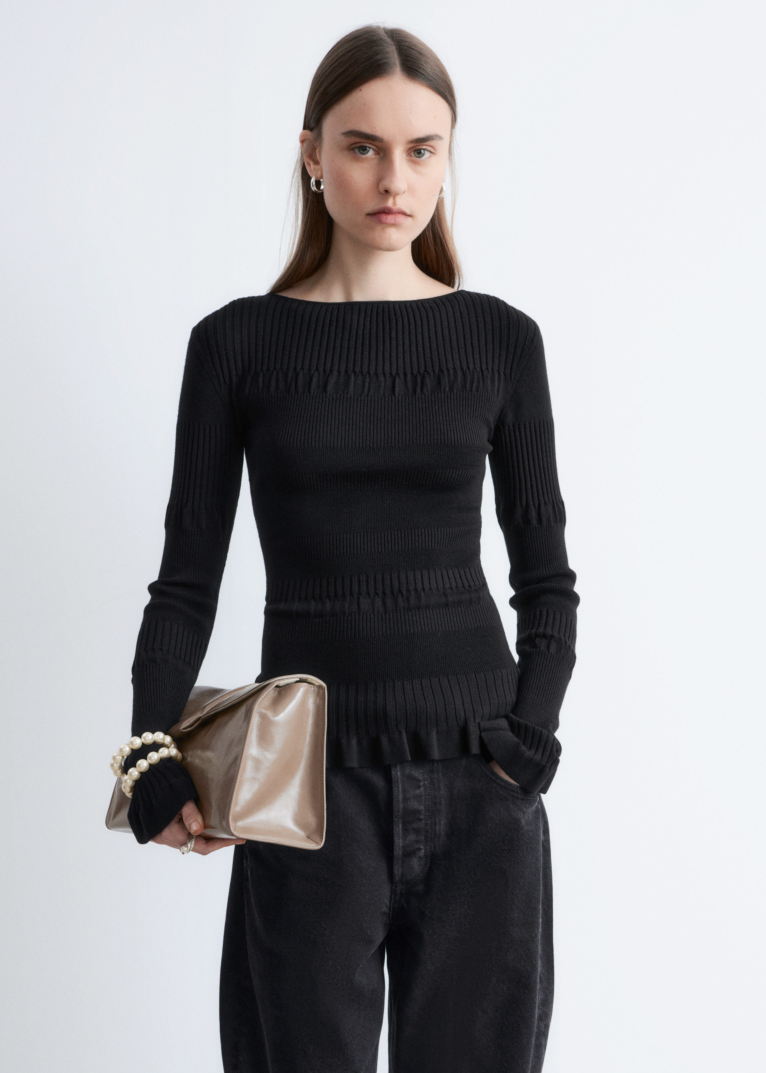 & Other Stories LONG-SLEEVE RIBBED TOP