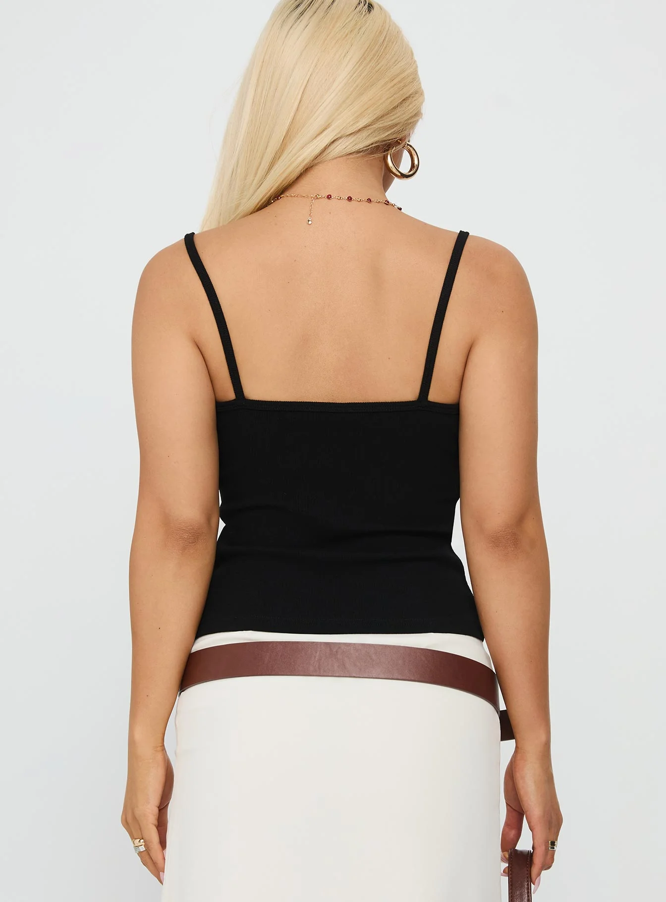 Sweetscape Bead Detail Cami Top Chilli / Black