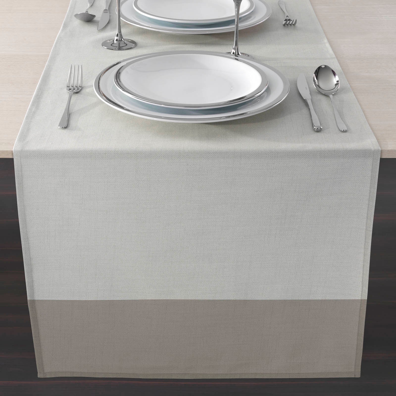 Runner In Saia Di Cotone Intrecci 50X150 Tortora Mirabello