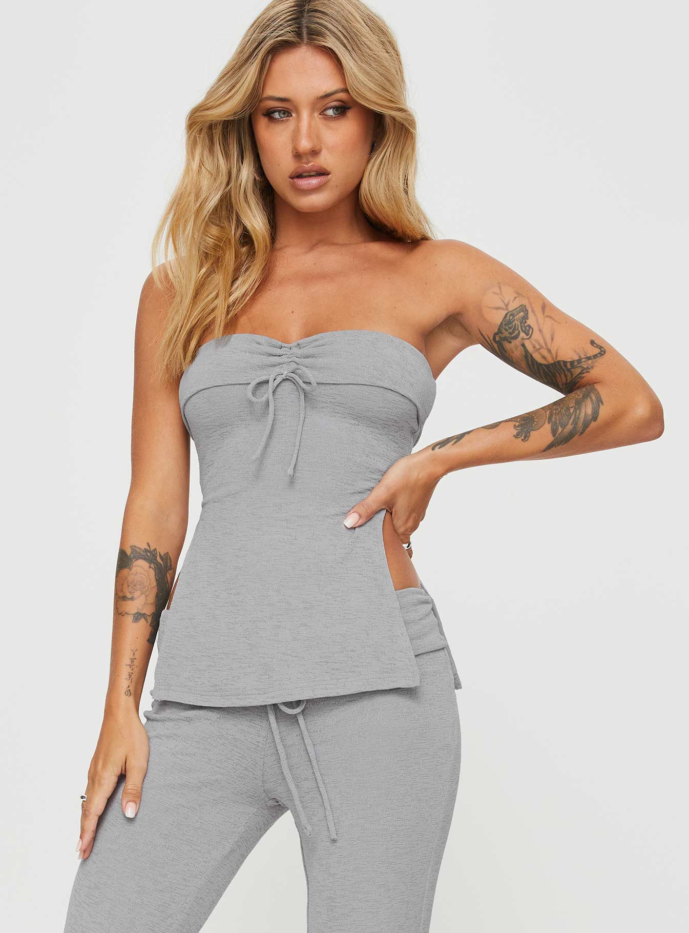 Laurenita Longline Tube Top Grey