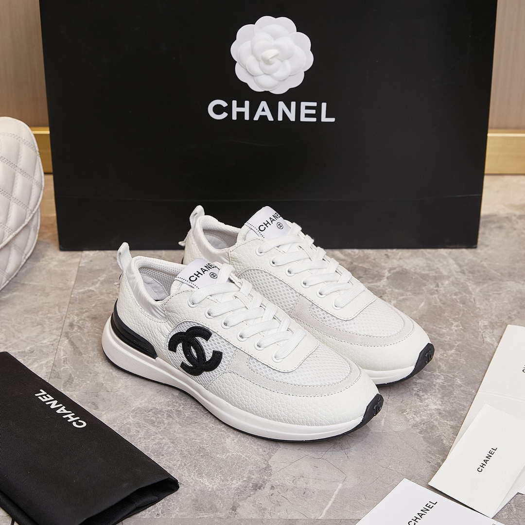 Chanel G46076 Women 24B Trainers Grained Calfskin Black   White C91288 - Sneaker Replica Workshop