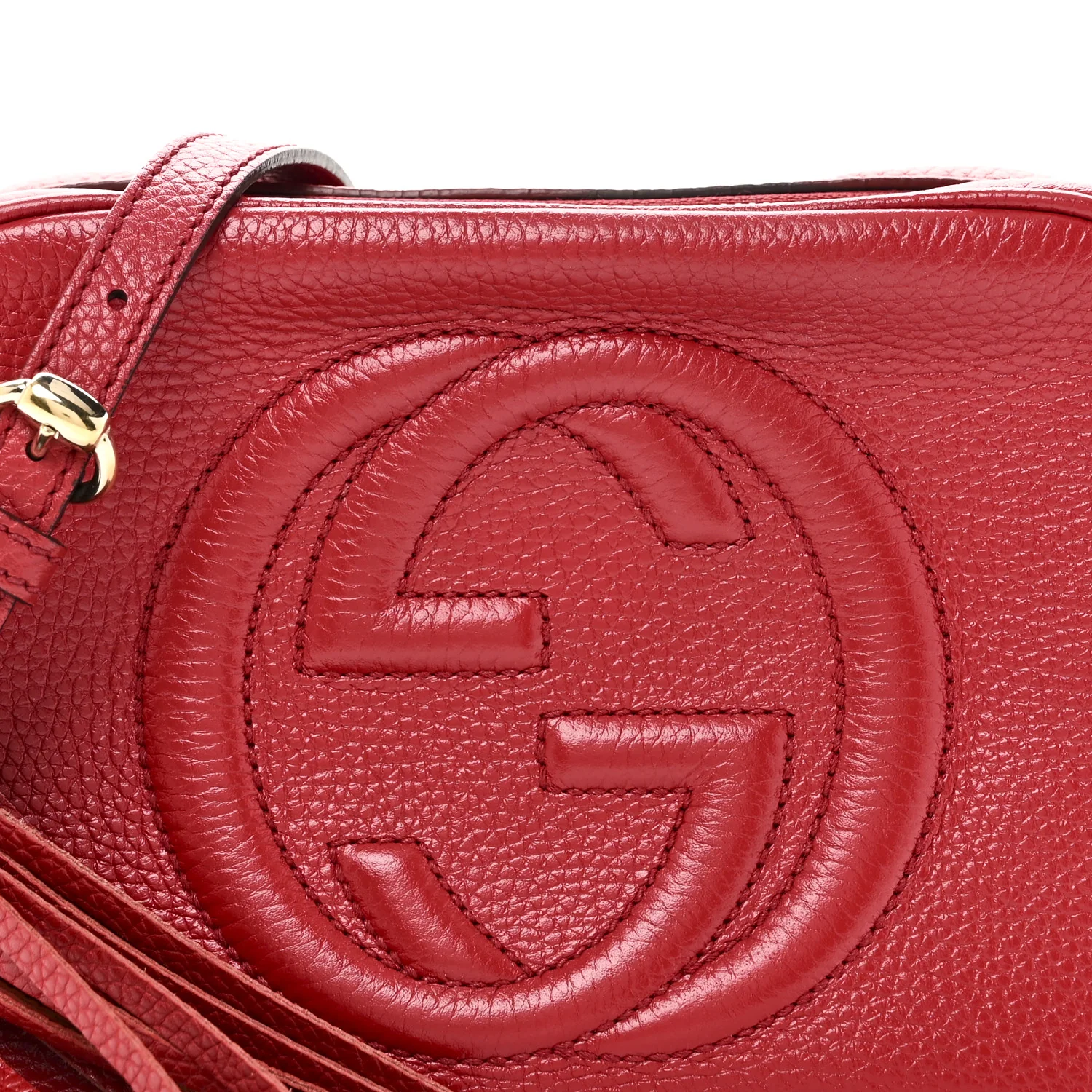 Pebbled Calfskin Small Soho Disco Bag Tabasco Red - Top Club