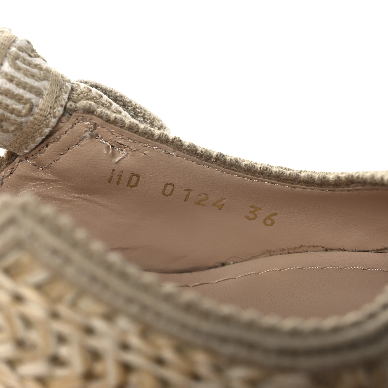 Raffia Embroidered J'Adior Slingback 65mm Pumps 36 Taupe - Top Club