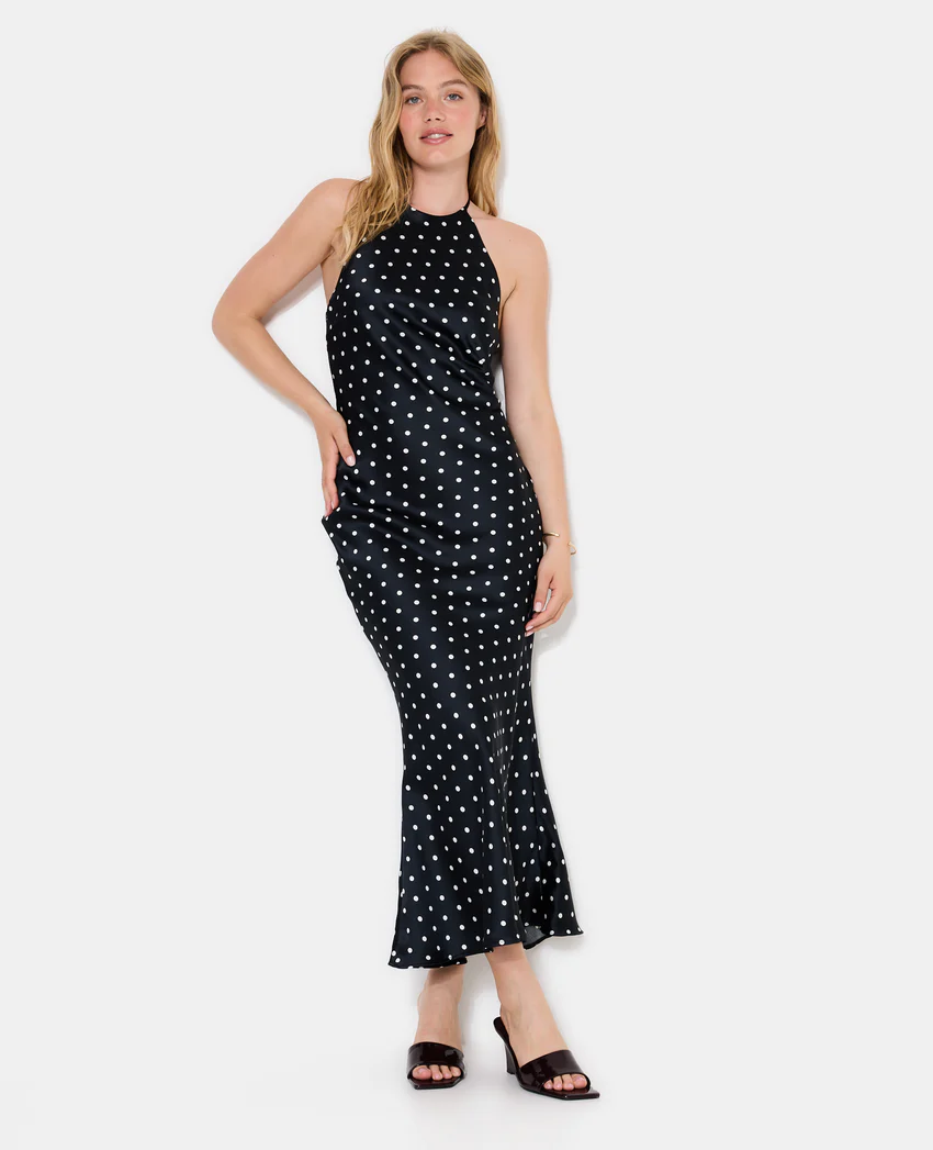 Pimkie Robe longue dos-nu motif pois