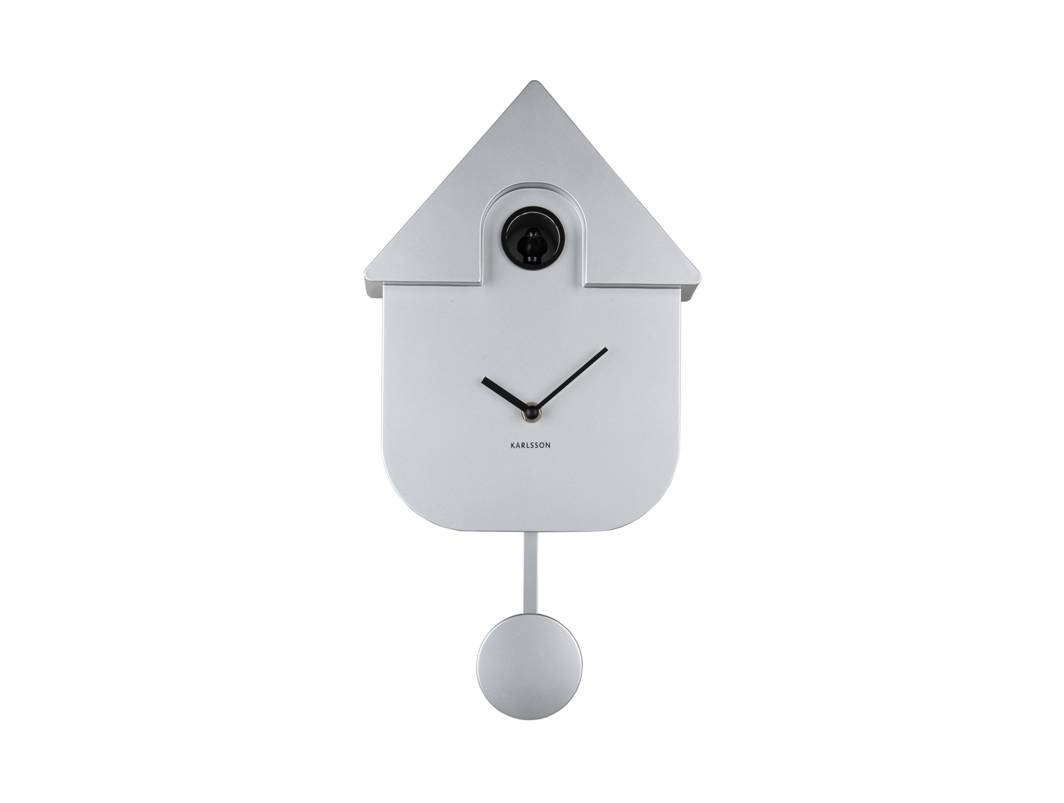 Wall clock Modern Cuckoo ABS metallic silver