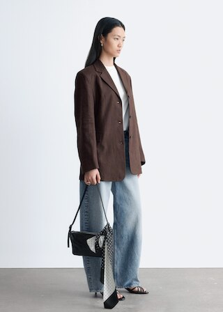 & Other Stories TAPERED LINEN BLAZER