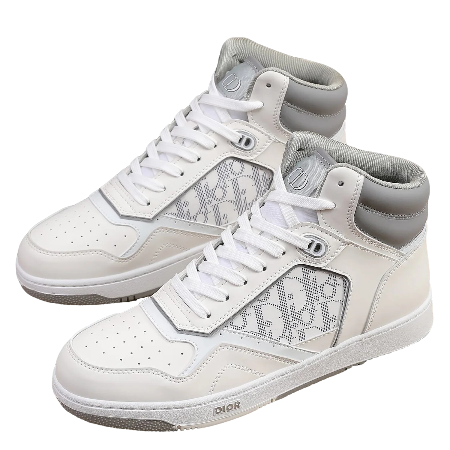 Dior Men's High Top Sneakers with Oblique Pattern and Adjustable Strap - Sneaker Replica Workshop